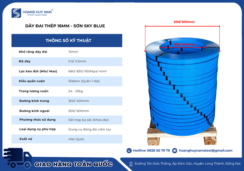 day dai thep sky blue 8 ky thuat | Dây Đai Thép Hoàng Huy Nam